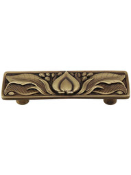 Hope Blossom Drawer Pull in Antique Brass.